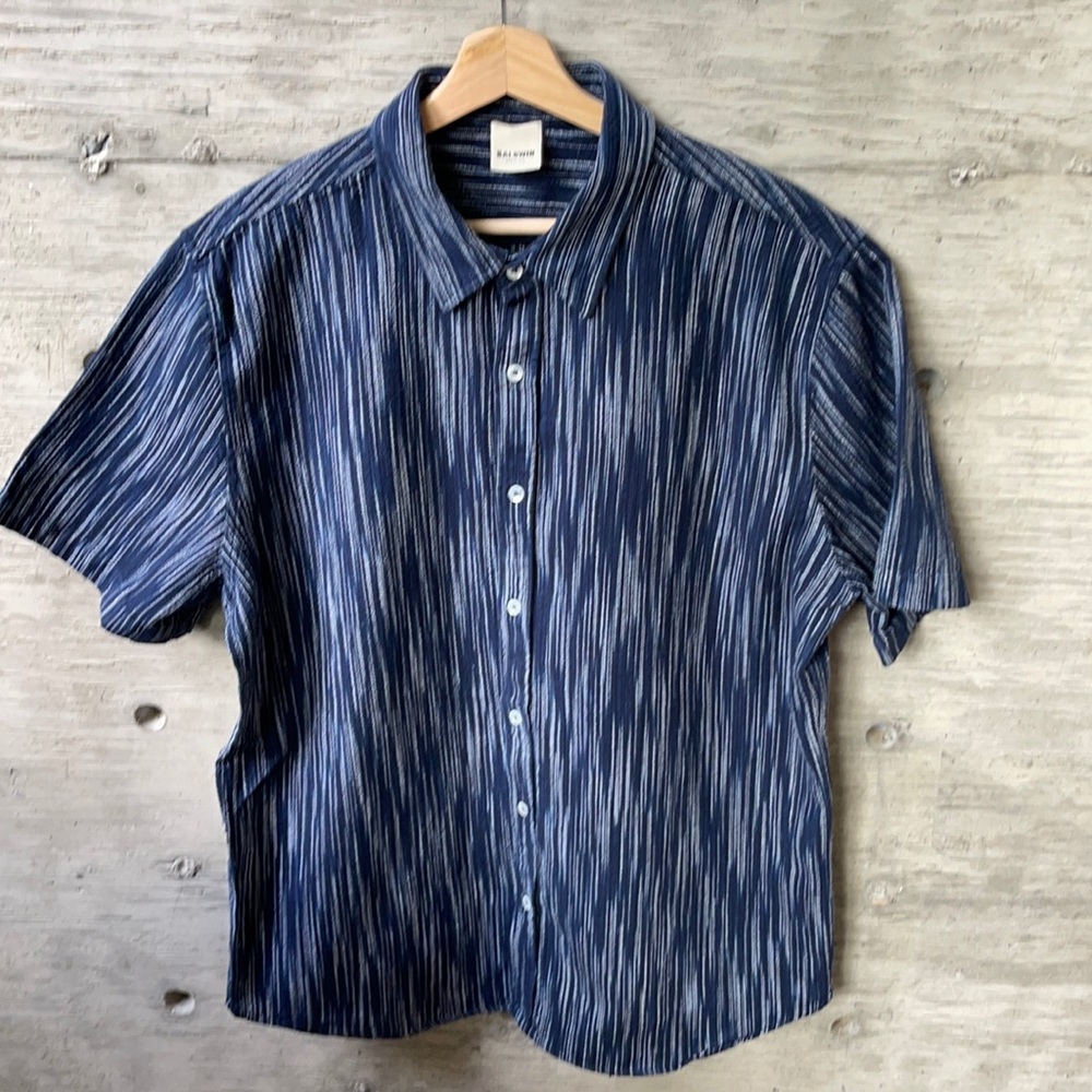 Woven button down in blue by Baldwin denim